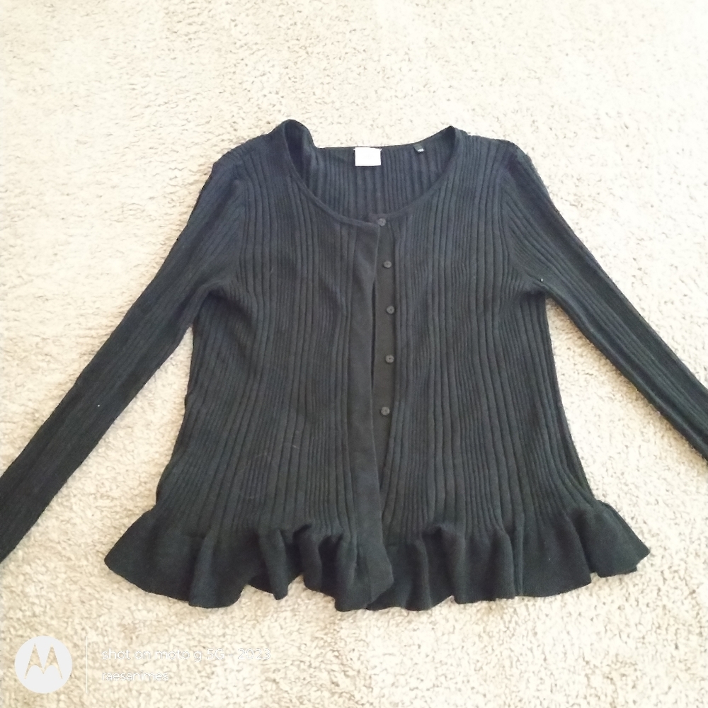 Black Ribbed Women's Sweater